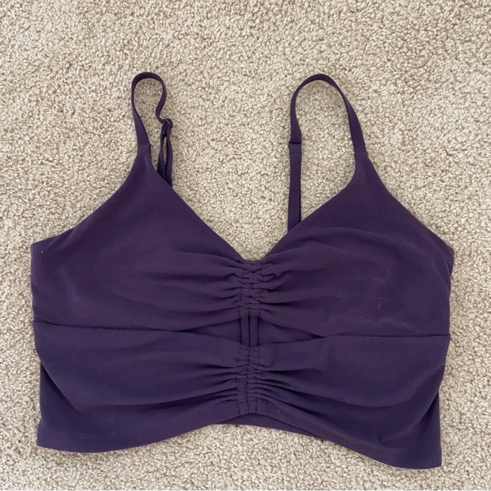 Athleta Purple Ruched Sports Bra